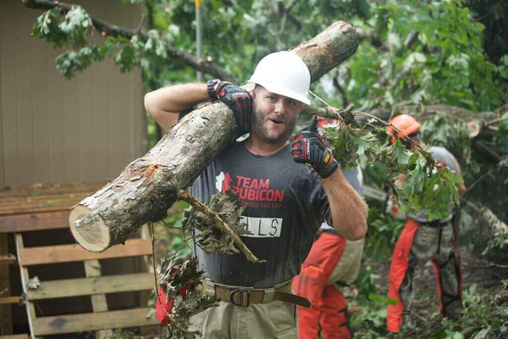 Marine veteran Chris Wells was pumped to partake in TR's 100th operation in Aston, PA.