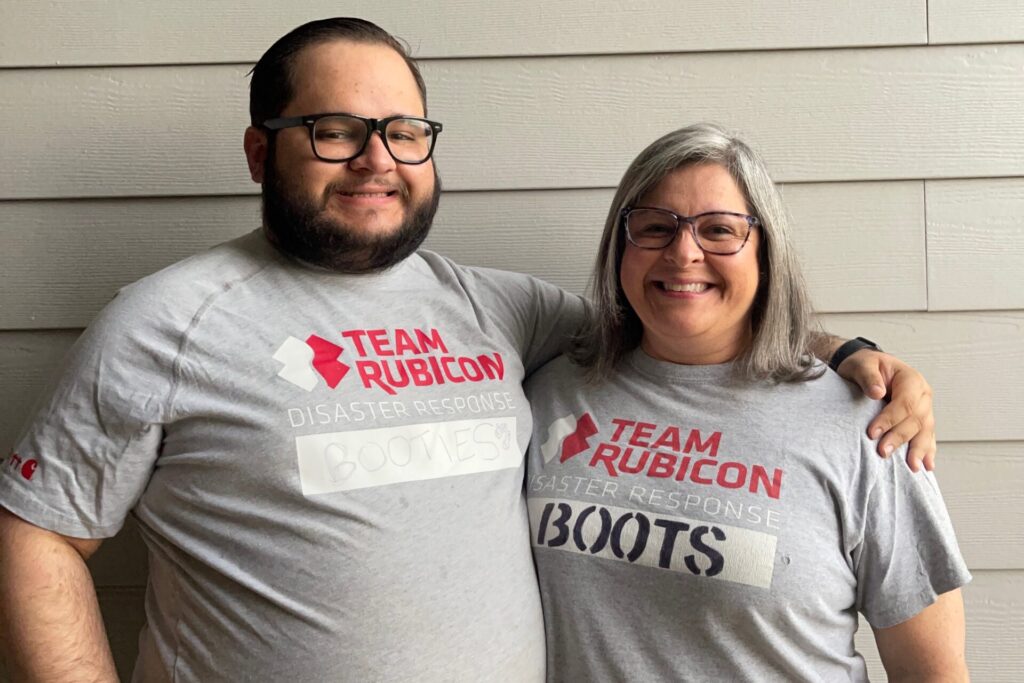 volunteers Jon Rosello and Aurora “Boots” Massaruto