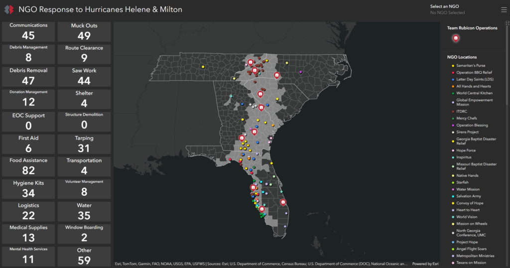 GIS disaster response dashboard