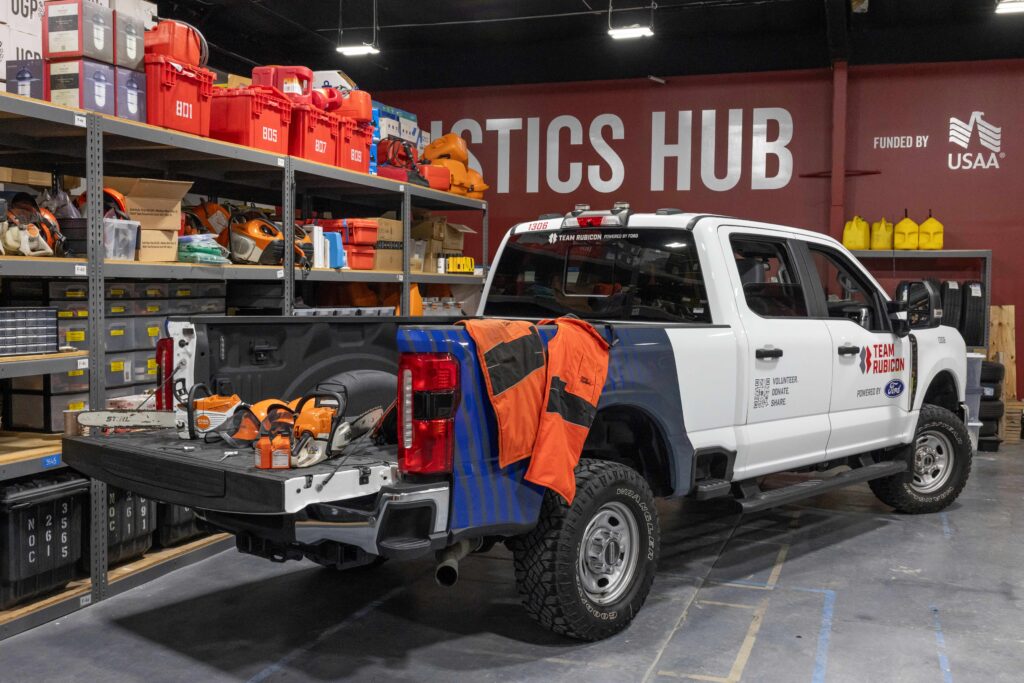 truck packed for hurricane response exercise